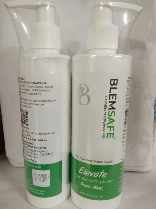 Blemsafe 99.9% Pure Cold-Pressed Aloevera Multipurpose Gel 200ml - Beauty & Personal Care by Four Friends International
